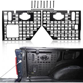 Side Bed Molle Panel Rack Aluminum Alloy Rear Trunk Interior Carrier Cargo Luggage Storage Organizer Horizontal Slot Black Fit for Ford F150 2017-2020