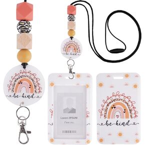 Teacher Lanyard with ID Holder - Teacher Floral Inspirational Quotes Breakaway Teacher Lanyard with ID Holder, Teacher Badge Holder with Lanyard, Back to School Teacher Gifts