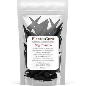 Nag Champa Charcoal Incense Cones 2" TOPFLOW - 60 Pack Bulk - Natural Scented Cones Handmade Hand Dipped