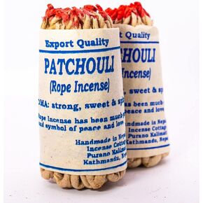 Frankie and Myrrh | Patchouli Tibetan Organic Handmade Rope Incense - Made in Nepal - 2 Bundles (90 pcs) 3.5 Inches
