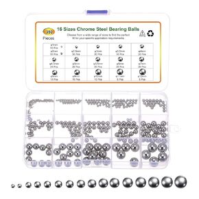 uxcell 350pcs G200 Precision Balls Assortment Kit 1mm 2mm 2.5mm 3mm 3.5mm 4mm 4.5mm 5mm 5.5mm 6mm 7mm 8mm 9mm 10mm 11mm 12mm Stainless Steel Bearing Balls
