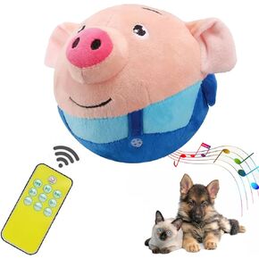 Panup Plush Toy, Pet Play Talking and Singing Dog Toy, Interactive Blue Pig Plush for Cats and Dogs