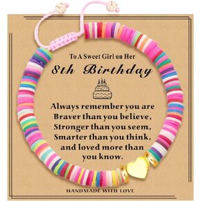 Happy Birthday Bracelets Gifts for 8-12 Year Old Girls,Heart Charm Bracelets Gifts for Teen Girls Unique Birthday Gifts for Daughter Granddaughter Niece Sister Friends