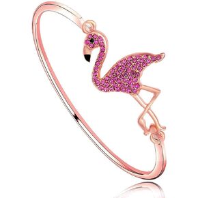 HOLLP Crystal Flamingo Bracelet Inspirational Flamingo Lover Gift for Women Girls Be Yourself Jewelry Best Friend Gift
