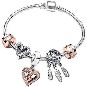 P30 Bracelet With Dream Catcher Charm and Beads Compatible with Pandora