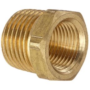 Anderson Metals 56110-0806 Brass Pipe Fitting, Hex Bushing, 1/2" NPT Female Pipe x 3/8" NPT Male Pipe