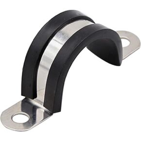20 Pcs 304 Stainless Steel Cable Clamp,Rubber Cushioned Insulated Clamp,Pipe Clamp,for Pipe and Wires fixed Installation. (1-1/4(32mm))