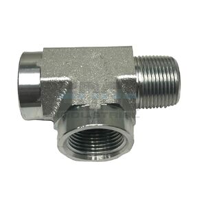 Steel Street TEE 1/4" FNPT X 1/4" MNPT HYDRUALIC/Fuel/AIR/Water/Oil/Gas/WOG