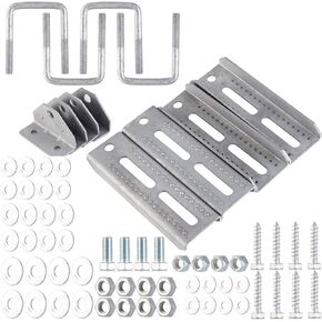 4PCS 8" Galvanized Swivel Top Bunk Bracket Kit, 8" Swivel Bunk Bracket Kit with Hardware, Suitable for 1.5"x3", 2"x3", 3"x3" Boat Trailer Crossmember, Cross Components & Square U-Bolts