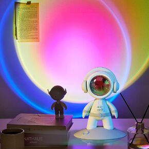 mooas Sunset LED Nighlight (Astronaut), 7 Color nightlight, 360° Rotation, Touch Control, Sunset lamp, Astronaut Light Projector, Night Light for Bedroom/Kids Room/Room décor/Party/Camping