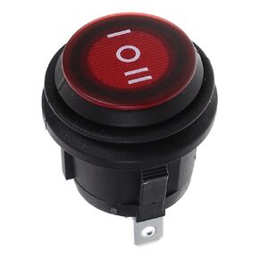 3 Way Round Rocker Switch, 2Pcs Momentary Boat Rocker Switch 3 Pin 3 Position(ON)-Off-(ON) Mini Car Auto Boat Round Rocker Toggle Switch for Truck Camper Car Auto Boat Household Appliances