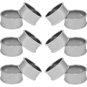 (Pack of 12) Handmade Napkin Rings Holder for Dinning Table Parties Everyday, Set of 12