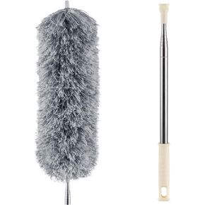 Microfiber Duster for Cleaning with Extension Pole, Extra Long 100 inches Dust Cleaner with Bendable Head, Extendable Car Duster for Cleaning Interior Car, Ceiling Fan, Blinds, High Ceiling, Cobwebs