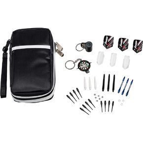 Franklin Sports Dart Maintenance Kit for Soft Tip and Steel Tip Darts - Comes with Handy Carrying Case and Stone Sharpener,Black