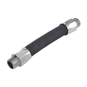 Husky CP12WB.75 3/4" Male NPTF by 9" Wirebraid Black Whip Hose with Permanent Couplings, Made in USA