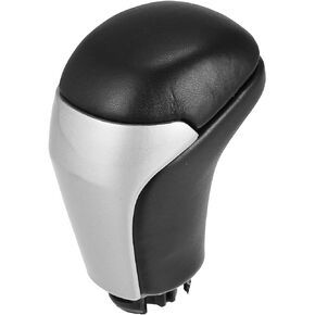 X AUTOHAUX Car Auto Automatic Gear Stick Shift Knob for Toyota Highlander 2014-2019 Tacoma TRD Sport 3.5L Black Faux Leather Silver Tone