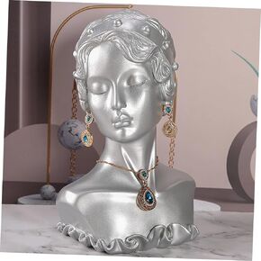 STOBAZA Jewelry Portrait Ornaments Vintage Home Decor Womens Jewelry Necklaces Jewelry for Women Earrings Tribal Figurines Earring Display Head Necklace Chain Display Bust Jewelry Holder