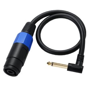 0.5 Meter Speakon Speaker Cable, 22 Gauge(AWG), Speakon Female to 1/4 Inch 6.35mm Female TS Mono Plug Adapter Connector Converter Audio Cable
