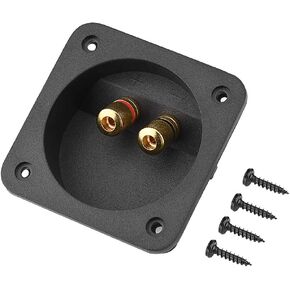 DIY 2-Way Speaker Box Terminal Cup, Speakers Terminal Box Shell 2 Copper Binding Post Wire Cable Connector Subwoofer Plugs Acoustic Components