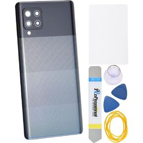 Prism Dot Black Plastic Back Panel Cover Replacement for Samsung Galaxy A42 5G with Rear Camera's Frame Rear Camera's Glass Cover Pre-Install Adhesive and Installation Instruction Tool Kit