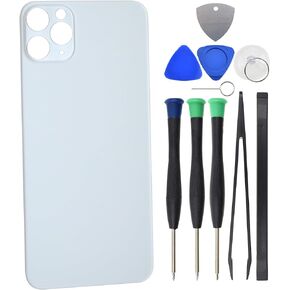 Matte White Back Glass Replacement for iPhone 11 Pro with pre-Cut Adhesive