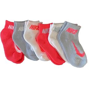 Nike Little Boy Cushioned Quarter Socks 6 Pack (US, Numeric, 5, 7, Regular, G(bn508-a4f)/WP)