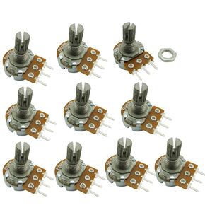 10PCS B2K 2K Ohm Adjustment Single Linear Rotary Taper Potentiometer Shaft 15mm