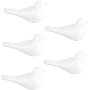 Amosfun Foam Beads 5pcs White Body Bird Simple Foam Birds Bird Craft Bird Shaped Mold Birds Ornament Birds Prop Foam Birds Decor DIY Model DIY Prop DIY Birds Bird Decor The Bird Child