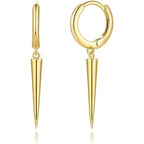 S925 Sterling Silver Minimalist Spike Dangle Drop Hoop Earrings for Women Girls Men Hypoallergenic Fashion Personalized Punk Charms Hoops Cuff Cartilage Geometric Huggie Earrings