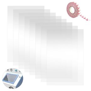 8 Pcs Abrasive Blasting Cabinet Lens Cover,23 x 11 Inch Protective Film for Sandblast Cabinet Inner Lens,Replaceable Sandblasted Lens Protection Film with Double Sided Adhesive Rolls