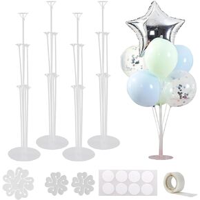 4pcs 28" Balloon Stand Kits, PVC Tabletop Holder for Graduation, Baby Shower, Wedding Decorations
