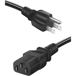 Projector Power Cord for Epson, Optoma, LG, ViewSonic, Hitachi, BenQ, Sony, Canon, Dell, NEC, InFocus Projector Replacement 3 Prong AC Power Cable 6FT [ IEC-60320 (IEC320) C13 to NEMA 5-15P ]