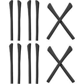 PATIKIL Glasses End Tips, 6 Pairs Eyeglass Anti Slip Ear Sock Pieces Tube Sleeve Silicone Replacement Temple for Rectangle Thin Metal Eyeglass Temple, Black-2