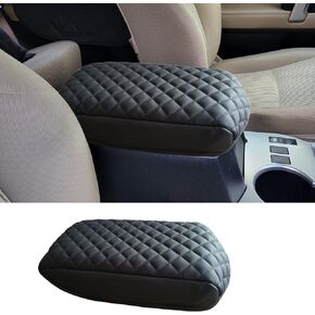 Center Console Cover Compatible with Toyota 4Runner 5th Gen 2010-2015 2016 2017 2018 2019 2020 2021 2022 2023 2024 Accessories Console Armrest Lid Leather Protective(Black)