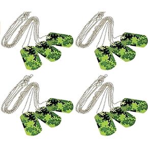 Camouflage Dog Tags for Kids | Pack of 12 | Toy Army Party Favors