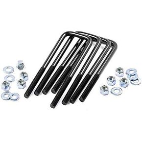 Rough Country 9/16" Square Suspension U-Bolts | 9/16 x 3.25 x 8.5-7627,Black