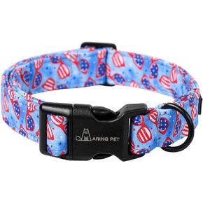 ARING PET Summer Dog Collar-Cotton Lightweight Dog Collars, Adjustable Pet Collar Puppy Collars with Quick Release Buckle for Small Medium Large Dogs