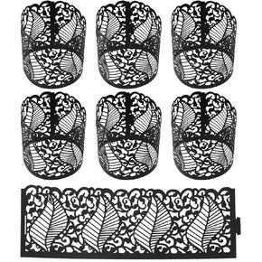 Create idea 50Pcs LED Tea Light Candle Tealight Wrap Lampshade Holder Set for Votive Centerpieces Wedding Birthday Party Baby Shower Black