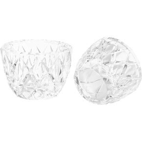 Crystal Tealight Candle Holder Pack of 2 Party Dinner Hand-Cut 2.4'' X 1.7'' Clear