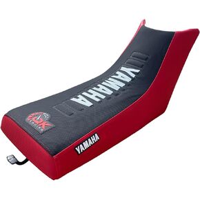 Seat Cover Compatible Fit for 1986-2004 Yamaha Warrior All Black Ribs Seat Cover ATV (RED Side/Black Top)