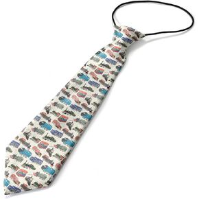 Toddler Size (Train) Pre-Tied Adjustable Novelty Necktie, Fashion Conversational Neck Strap Ties for Boys and Children, for Wedding Parties Events
