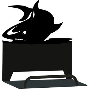 CREATCABIN Metal Shark Pattern Business Card Holder Vintage Name Card Stand Organizer Vertical Title Card Holder Modern Art for Desk Accessories Office Reception Desktop Countertop Decorative Display