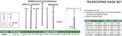 INSIZE 4206-1 مجموعة قياس تلسكوبي، 5/16"-6" in Saudi Arabia