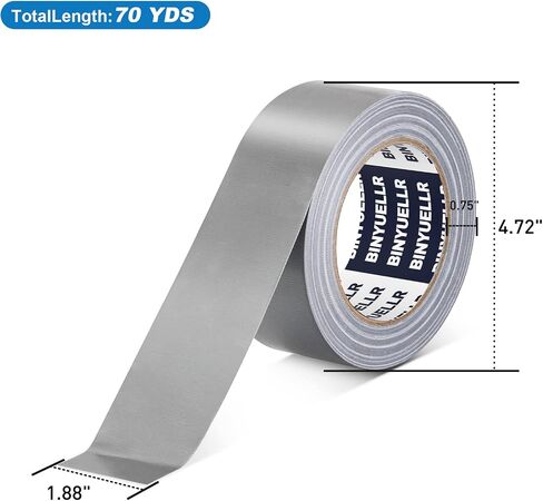2 Pack Silver Duct Tape Heavy Duty - 1.88 in x 35 Yard, Waterproof, Strong, Flexible, No Residue and Tear by Hand - Use for Indoor & Outdoor, Repairs, Industrial, Professional Use in Saudi Arabia
