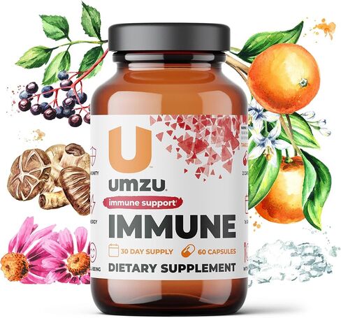 UMZU Immun - مكمل دعم المناعة، فيتامين C، نبات البلسان، فيتامين D، المغنيسيوم، دعم المناعة، الطاقة، والرفاهية - (كمية تكفي لمدة 30 يومًا، 30 كبسولة) in Kuwait