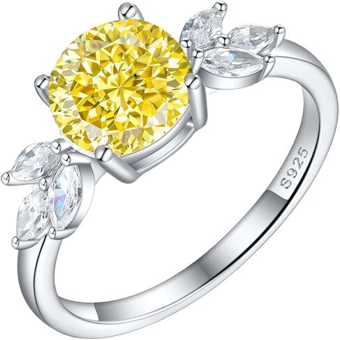 925 Sterling Silver Rings for Women White Gold Plated Cubic Zirconia Gemstone Jewelry Promise Rings Gift for Women Wife Mother Girl in Saudi Arabia