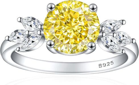 925 Sterling Silver Rings for Women White Gold Plated Cubic Zirconia Gemstone Jewelry Promise Rings Gift for Women Wife Mother Girl in Saudi Arabia