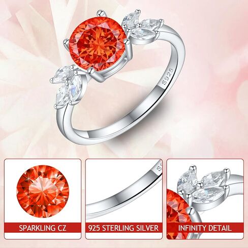 925 Sterling Silver Rings for Women White Gold Plated Cubic Zirconia Gemstone Jewelry Promise Rings Gift for Women Wife Mother Girl in Saudi Arabia