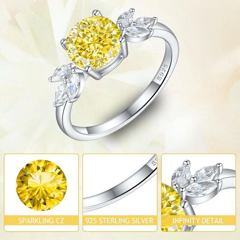 925 Sterling Silver Rings for Women White Gold Plated Cubic Zirconia Gemstone Jewelry Promise Rings Gift for Women Wife Mother Girl in Saudi Arabia