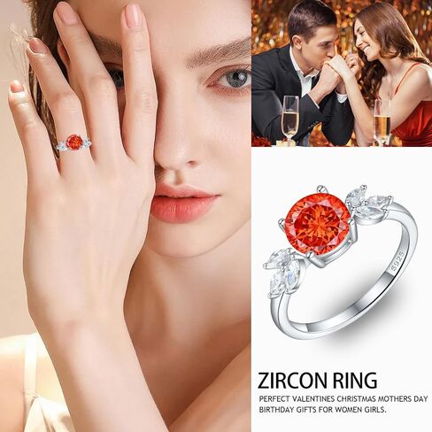 925 Sterling Silver Rings for Women White Gold Plated Cubic Zirconia Gemstone Jewelry Promise Rings Gift for Women Wife Mother Girl in Saudi Arabia